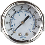 PIC Gauges - 103D - Dry Pressure Gauge, Center Back Mount with U-Clamp