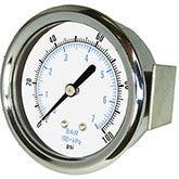 PIC Gauges - 103D - Dry Pressure Gauge, Center Back Mount with U-Clamp