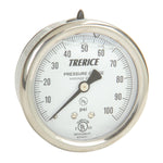 TRERICE - Industrial Pressure Gauge - D82LFB-25 (2.5" dial size, back mount, front view)