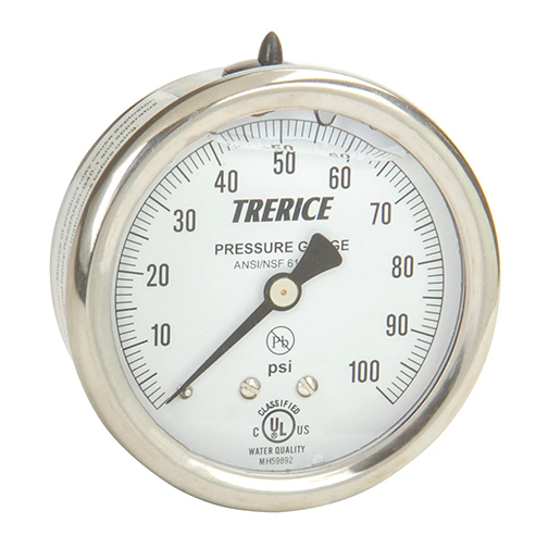 TRERICE - D83SS / D83LFSS Pressure Gauge (SS Internals, Back Mount)