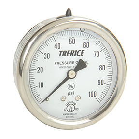 TRERICE - Industrial Pressure Gauge - D82B-25-02-B-A-30/30 (front) (forwardview)