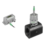 E+E - EE772 In-Line Thermal Mass Flow Meter (display shown, and flow sensor installed)