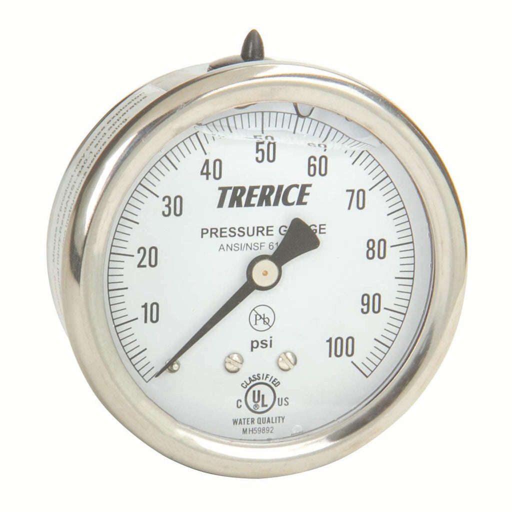 Trerice - 700B / 700LFB Pressure Gauge (Brass Internals, Back Mount)
