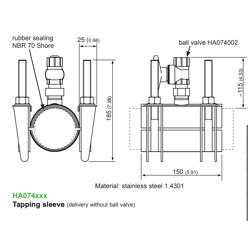 E+E - Tapping Sleeve  (P/N: HA074050-300)